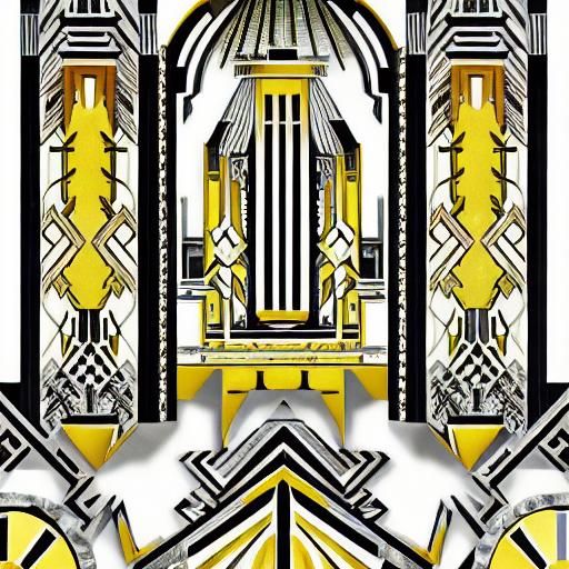 Art Deco Rabbit Teapot in Geometric Room