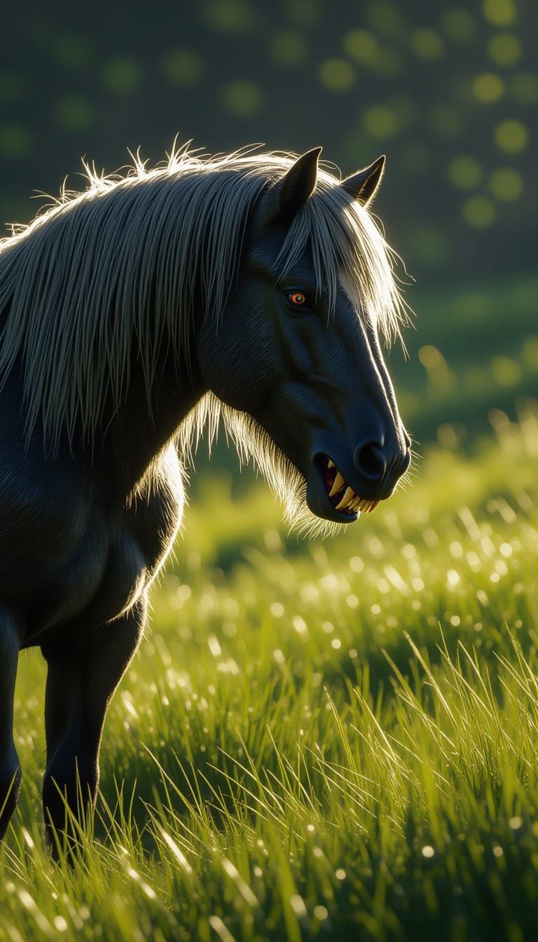 Monstrous Horse in Dark Fantasy Concept Art