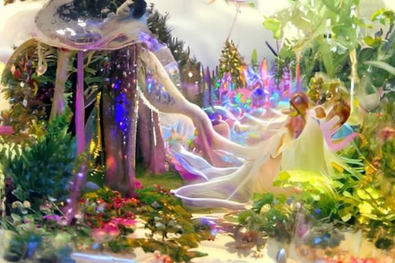 Magical Girl in Cosmic Forest Illustration