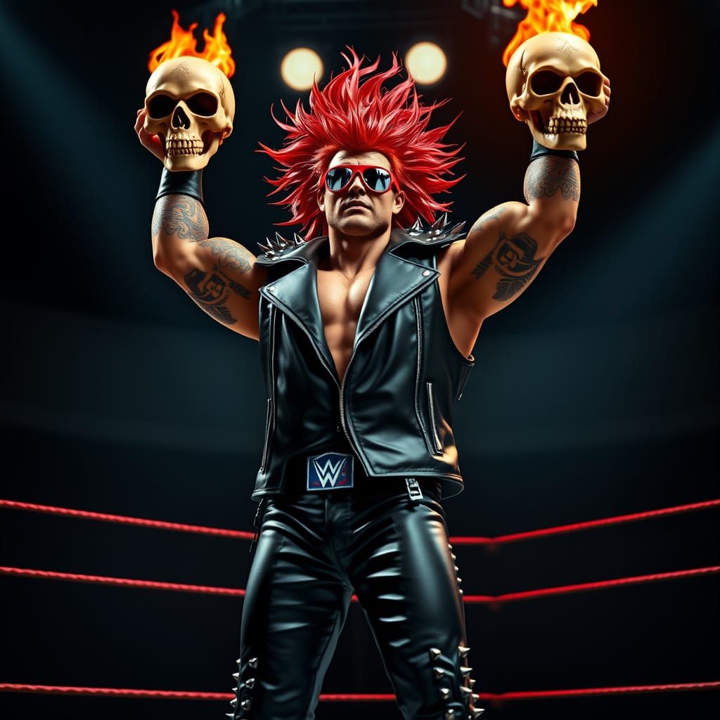 Muscular Wrestler with Fiery Red Hair and Tribal Tattoos in ...