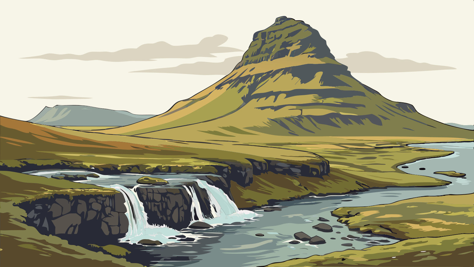 Fantasy Mountain Landscape Digital Painting