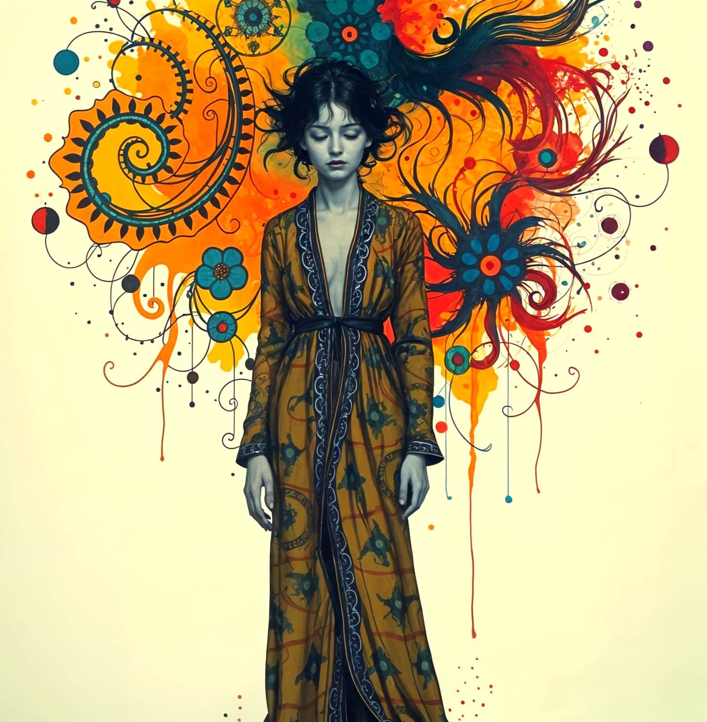 Ethereal Dreams in Vibrant Ink