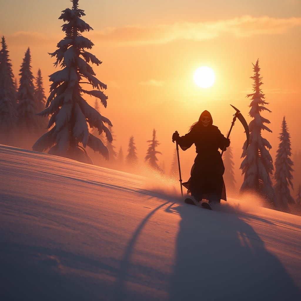 Skiing Grim Reaper