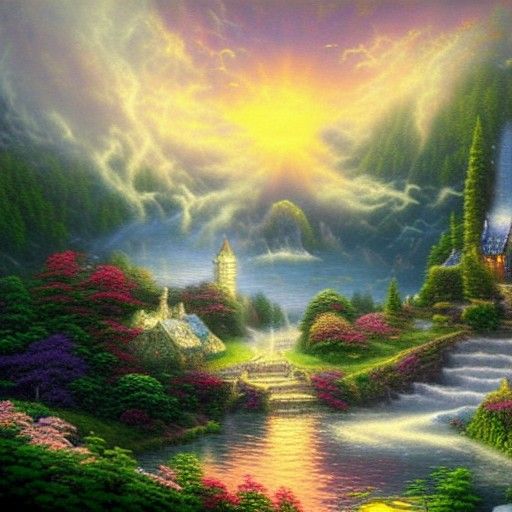 Ethereal Island of Truth in Mist