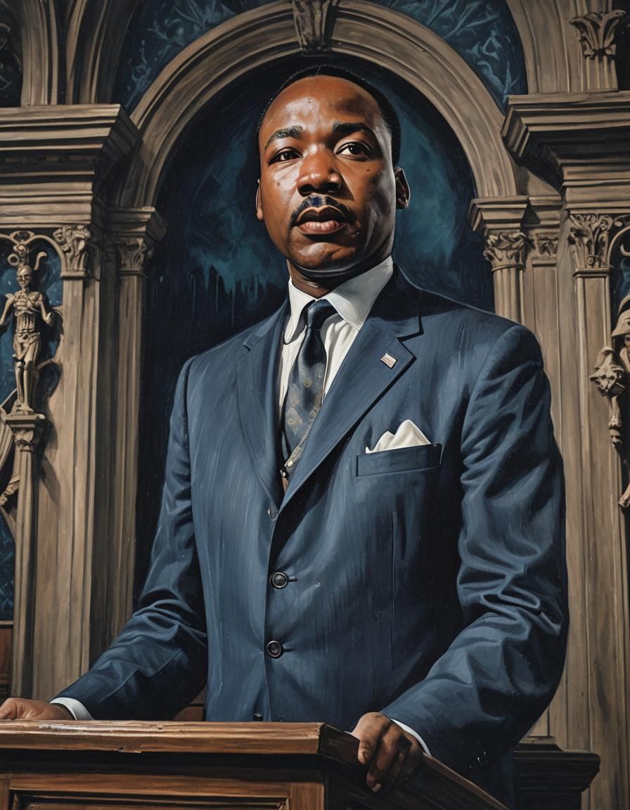 martin luther king jr behind a church Lectern