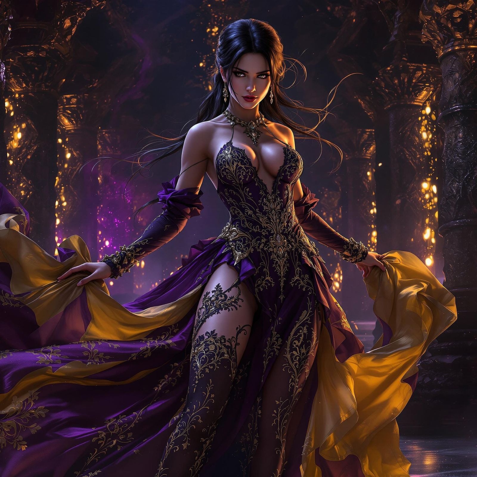 Lara Croft in Gown: Dark Fantasy Concept Art