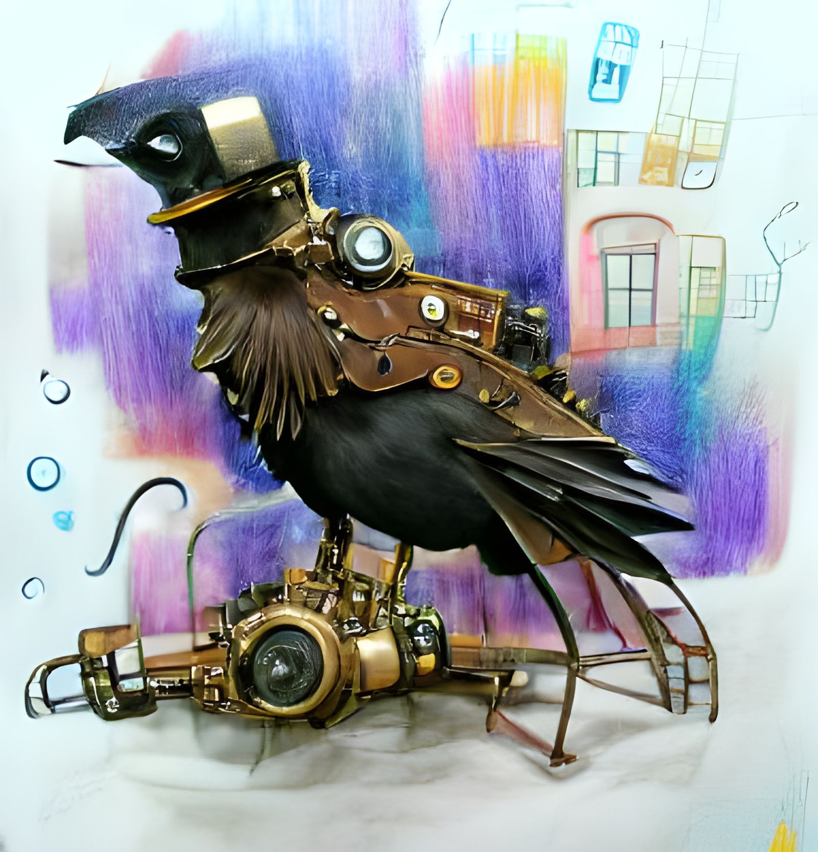 Steampunk Crow Digital Art