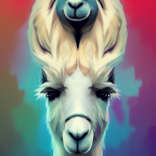 Detailed Llama Portrait in Dynamic Lighting