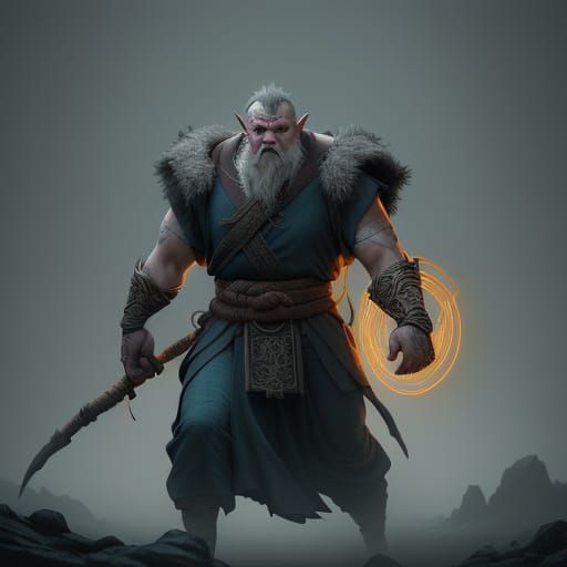 Glowing Troll in Ornate Robes, Captured in Cinematic Detail