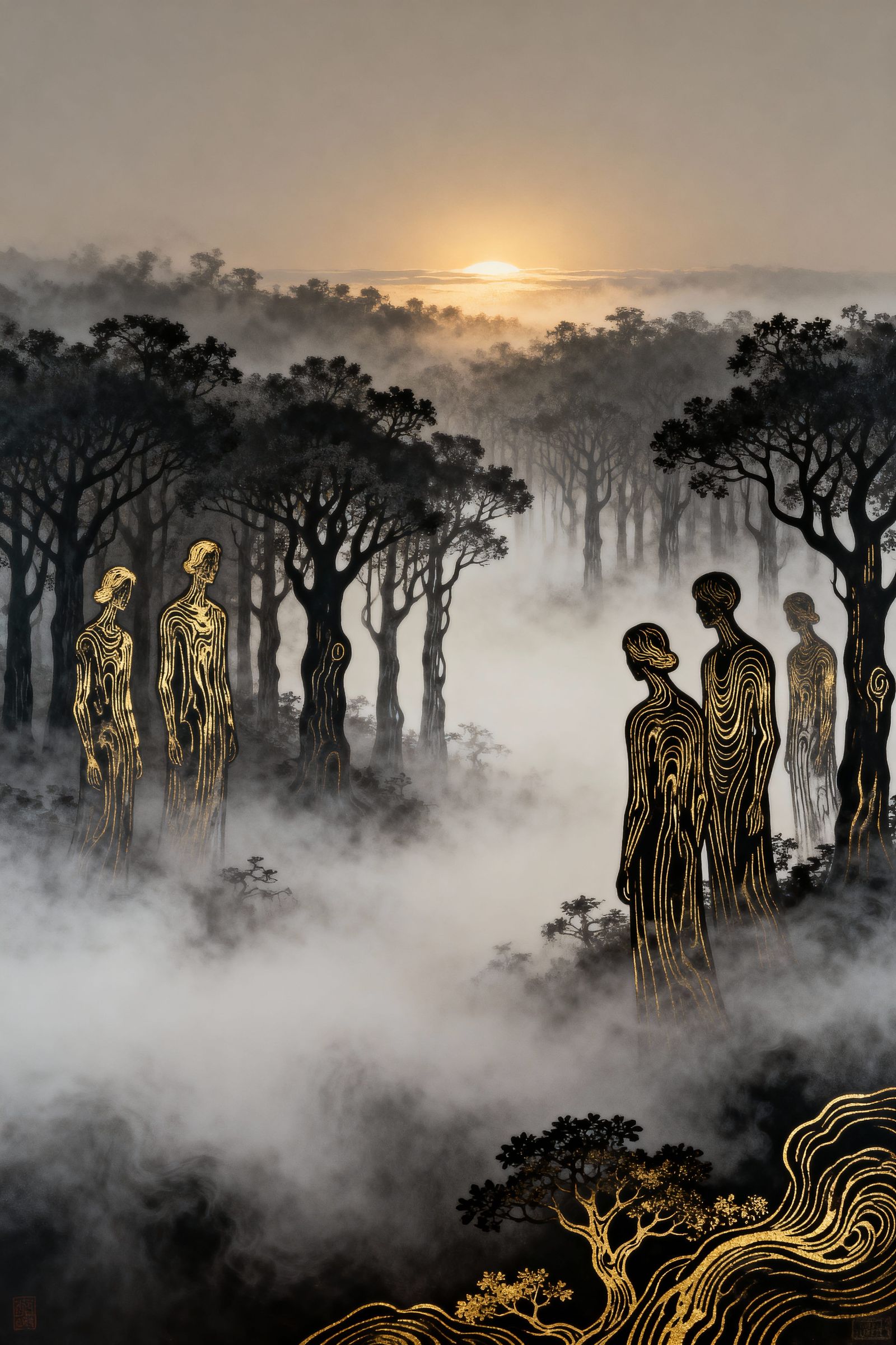 Foggy Negative Space Forest