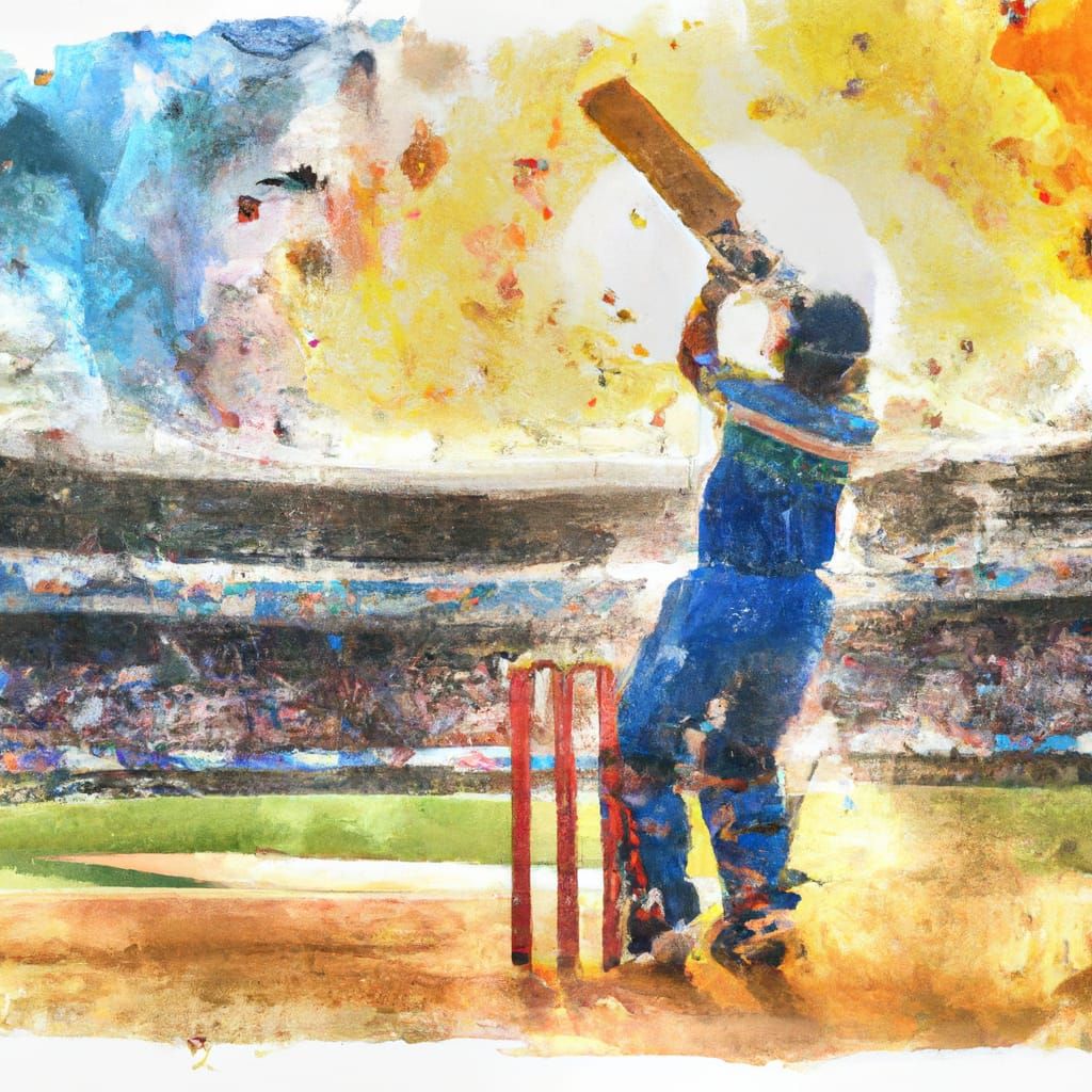 Vibrant Expressionist Cricket Scene at the MCG