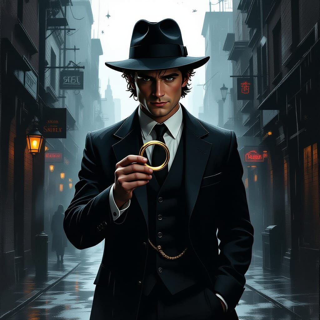 Frodo as Gangster in Noir Style