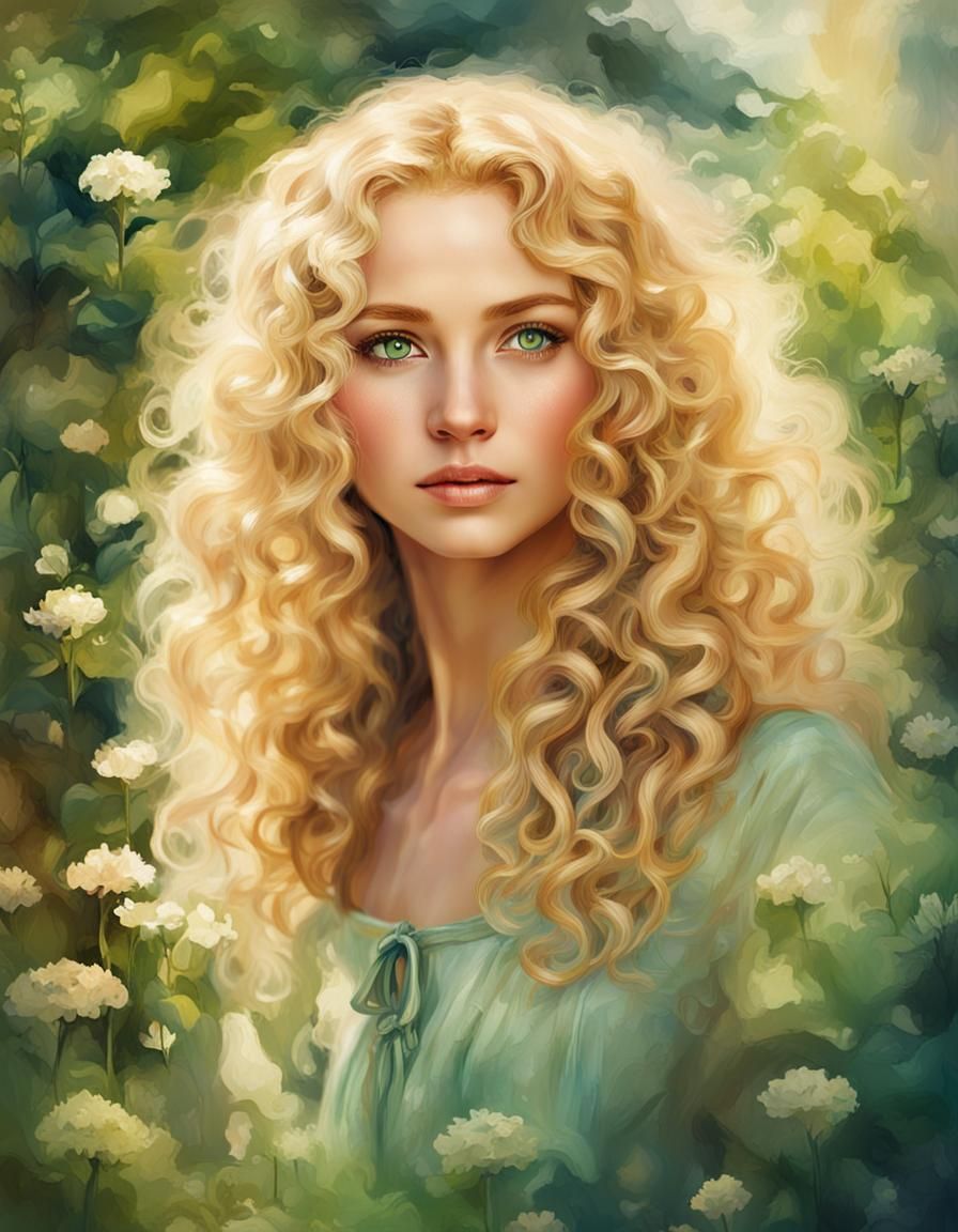 Dreamy Garden Portrait of a Beautiful Woman