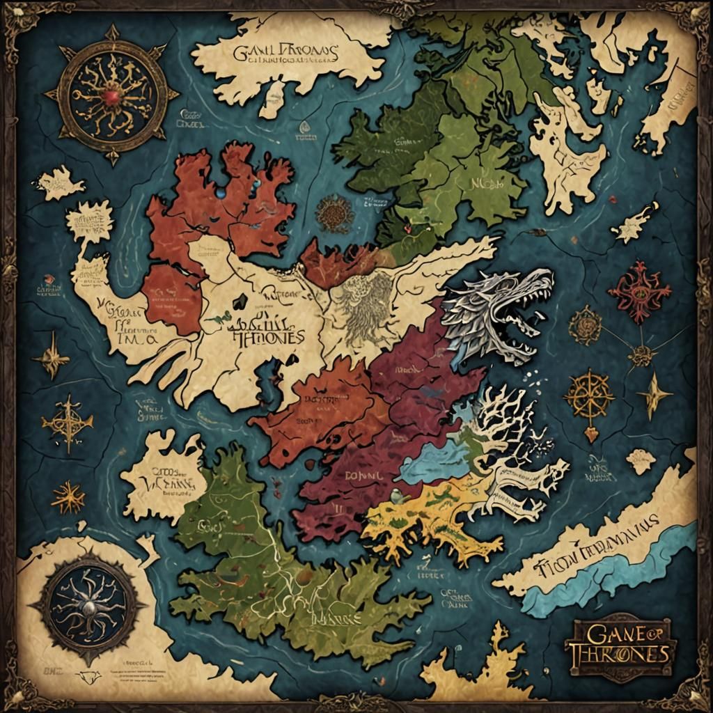 Game of Thrones Board Game Map of Westeros