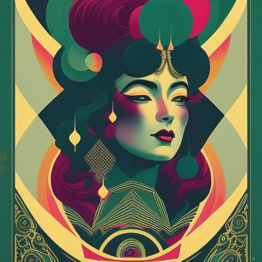 Magician Bunny in Vintage Poster Art Style