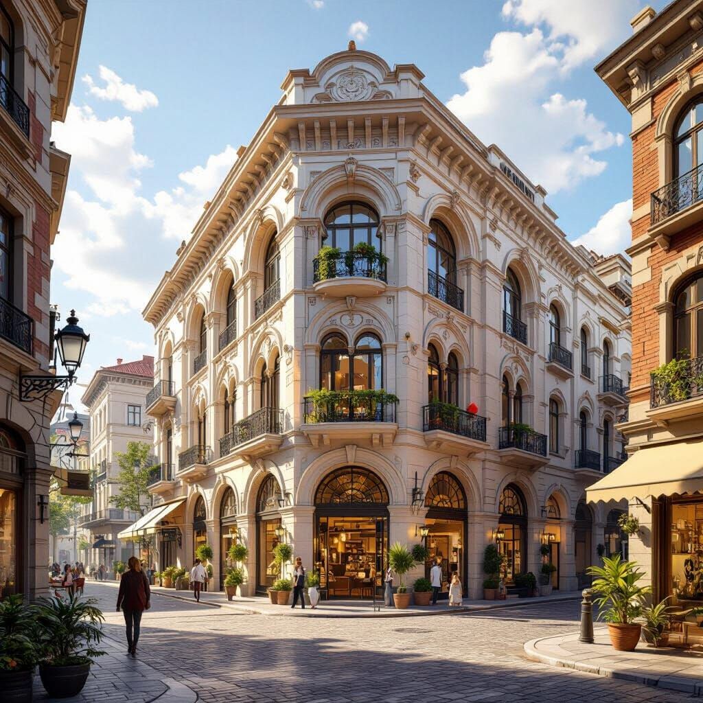 Bohemian Quarter Architecture in Photorealism