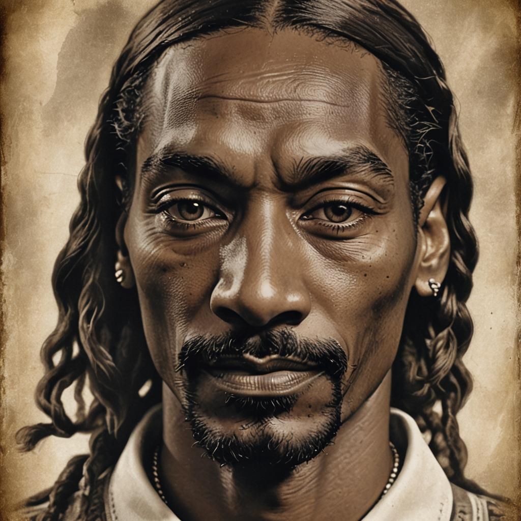 Snoop Dogg: A Vintage Portrait in Sepia Tones