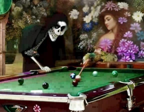 Mother Nature Playing Pool as Digital Art