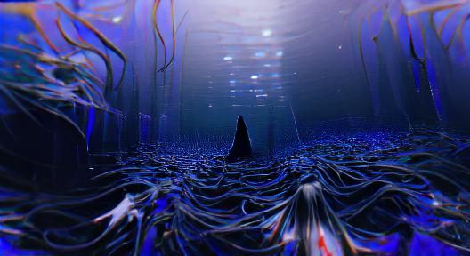 Abstract Deep Blue and Black Abyss