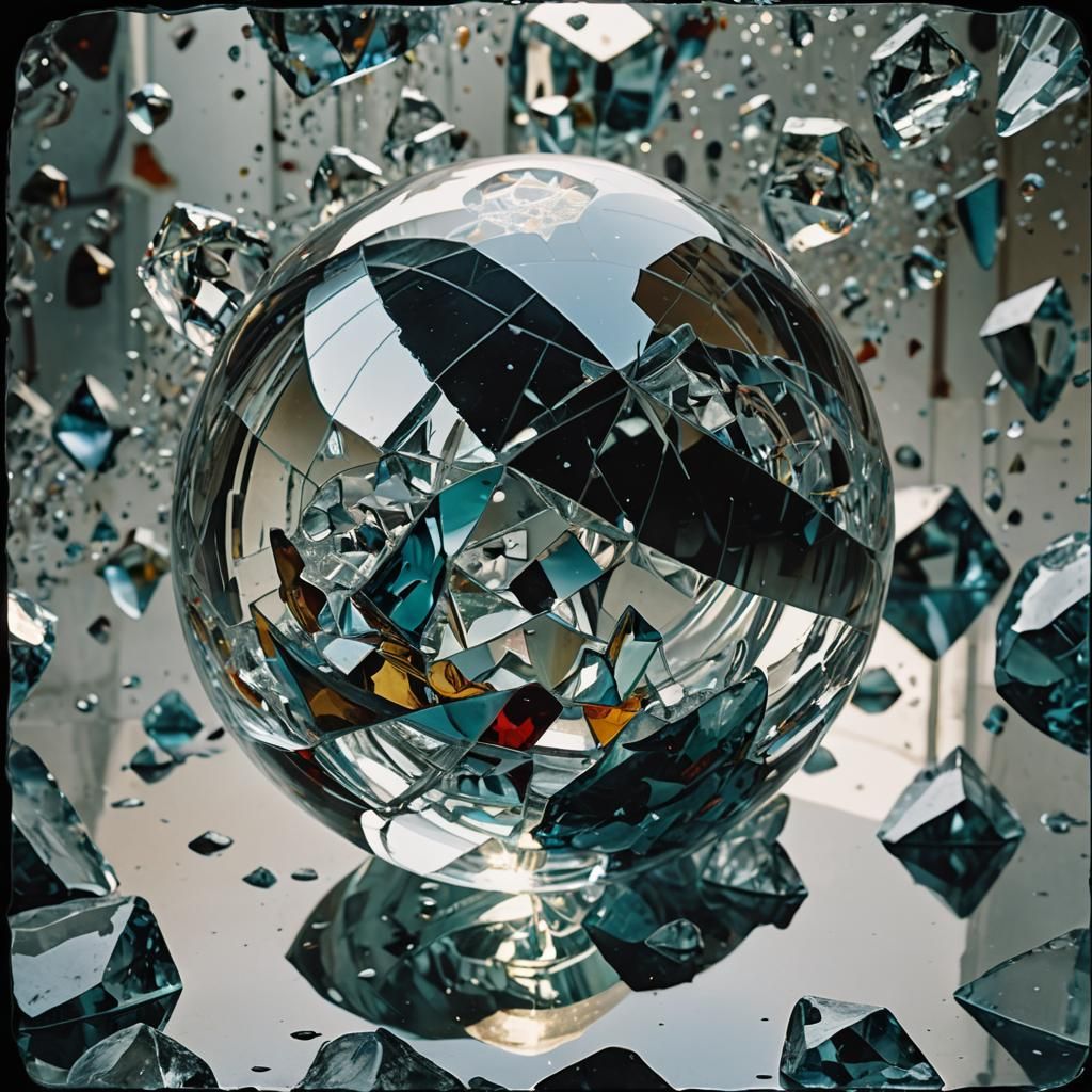 Fragmented Reflections: A Surreal Orb Portrait