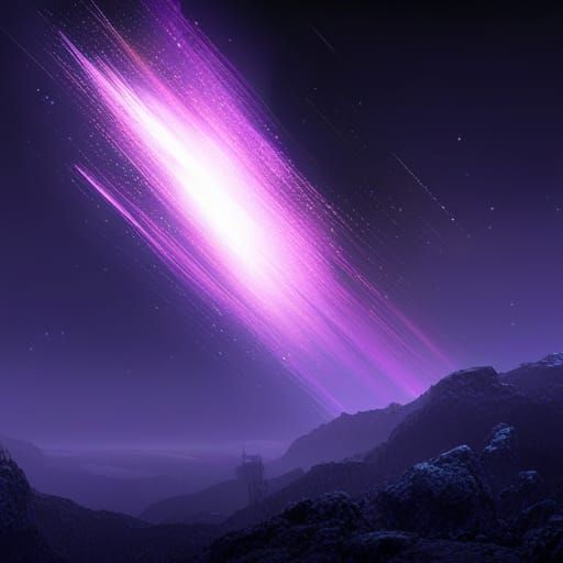 Spectacular Night Meteor Shower in Dark Fantasy Style