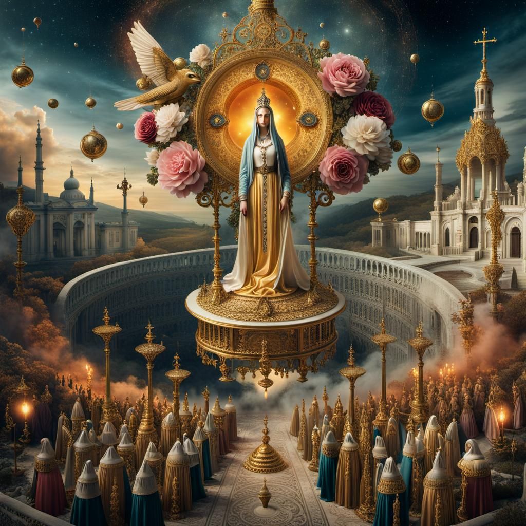 Surreal Fatima Prophecy in Rococo Magic Realism