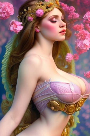 Romantic Princess Goddess Rendered in Cinema 4D