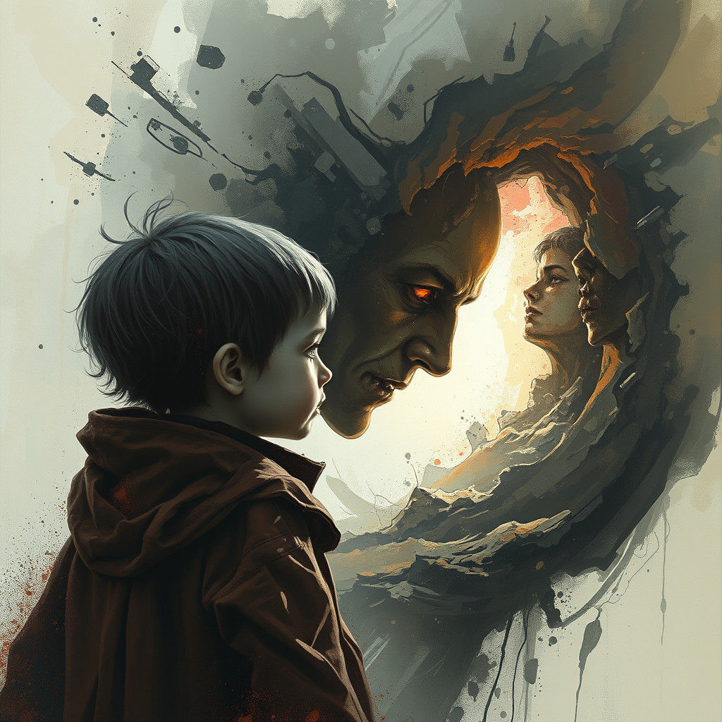Child Confronts Adult Self in Sinister Mind Space