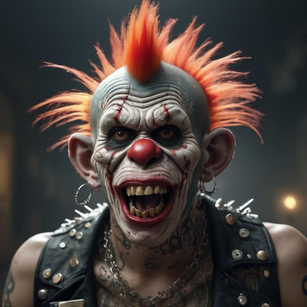 Zombie Monkey Punk Rocker with Mohawk