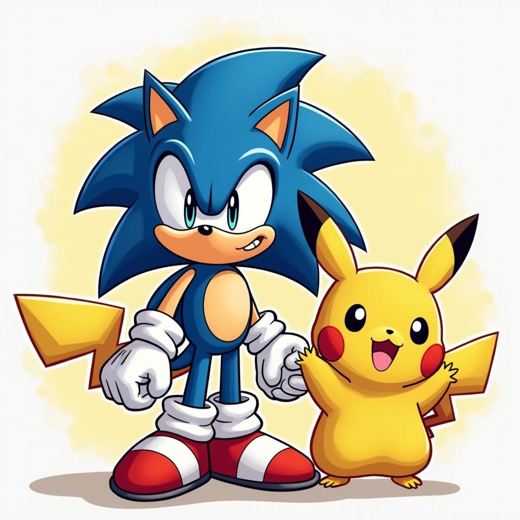 Electric Hedgehog Superhero Emerges from Frenzied Fusion