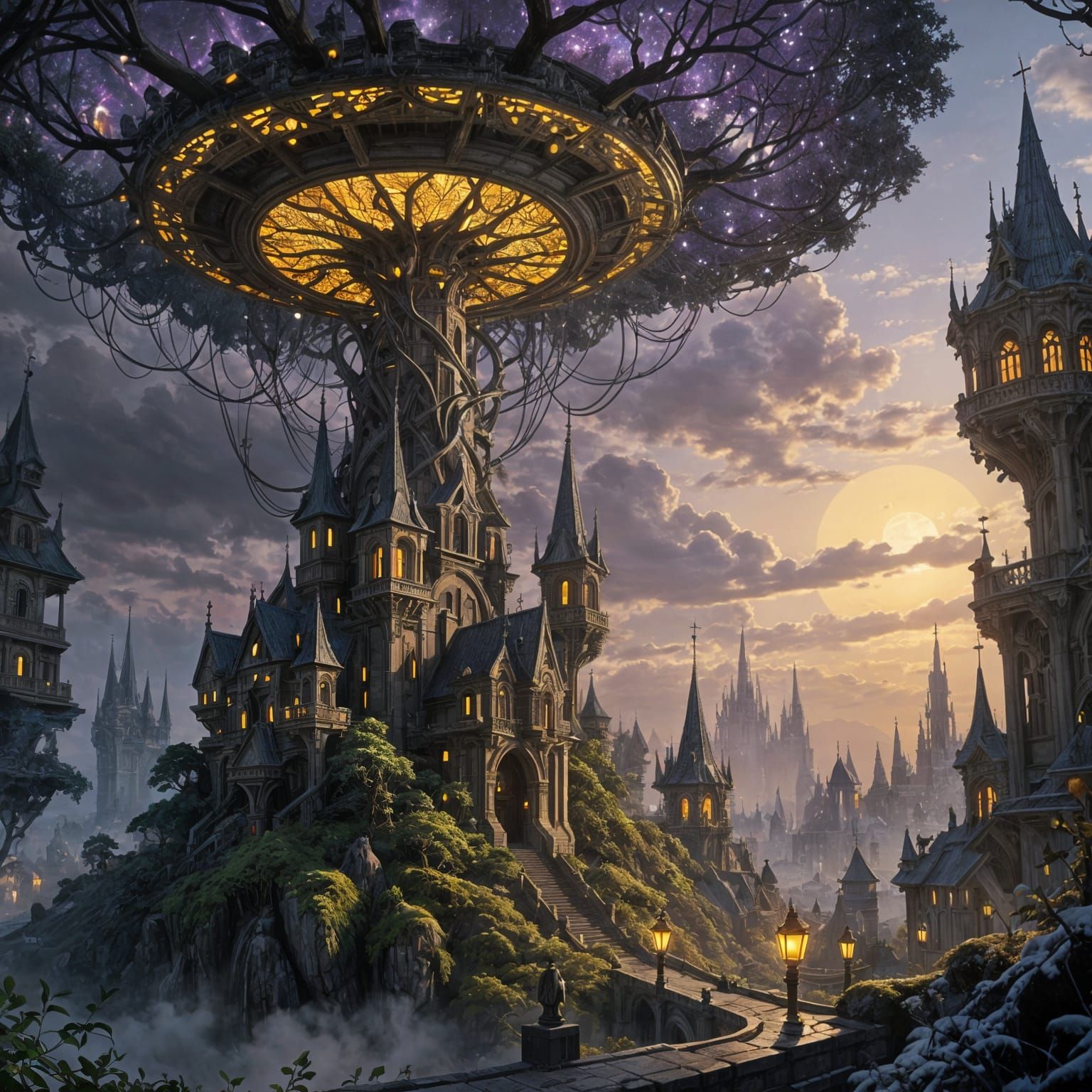 Epic Duergar Metropolis in Dark Fantasy Style