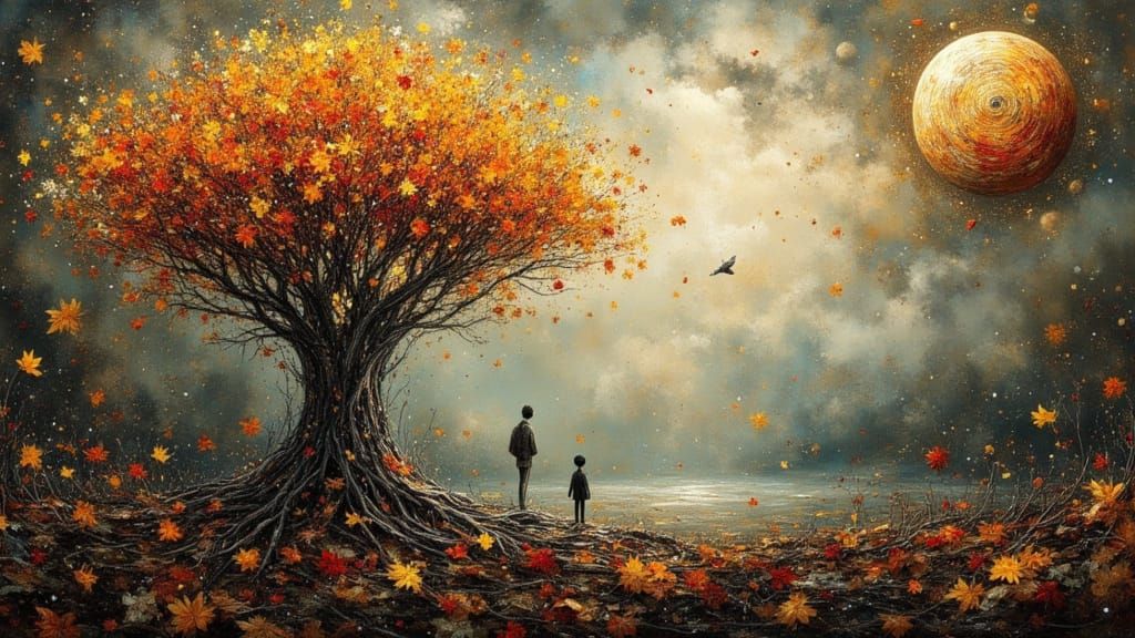 Surreal Autumn Landscape in Abstract Painterly Style