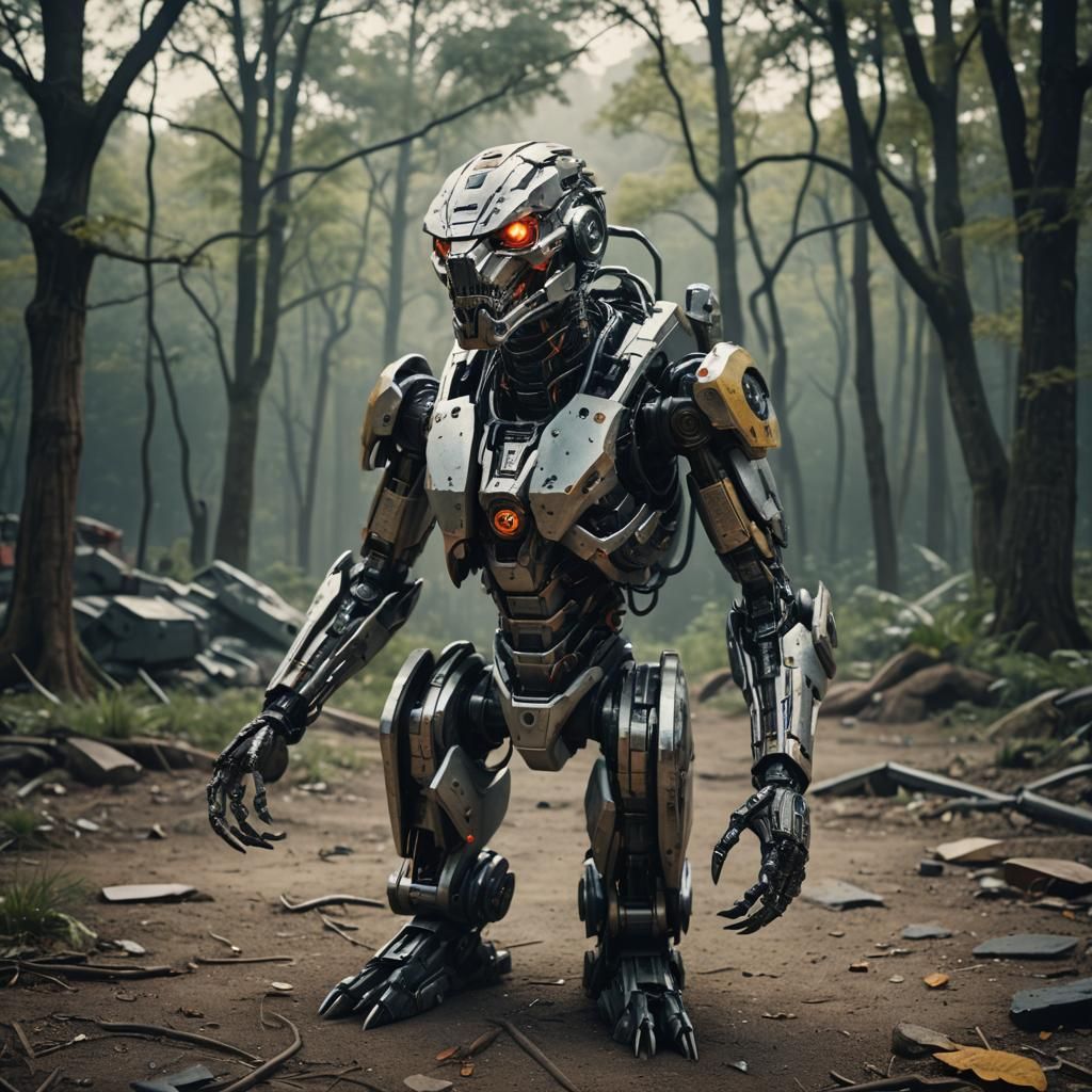 Cinematic Cyborg Pet in Film Style