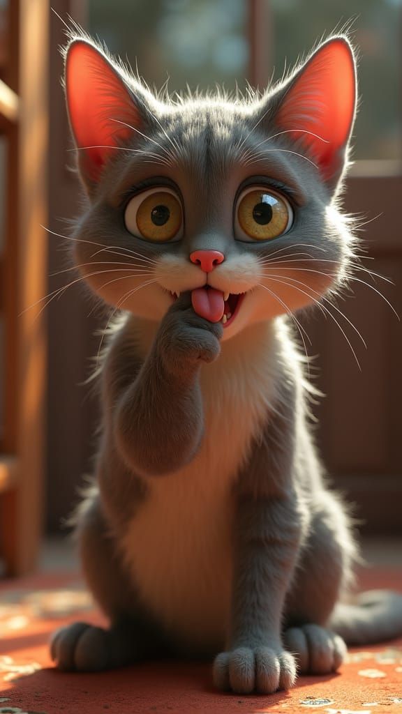 Pixar-Style Cat with Attitude