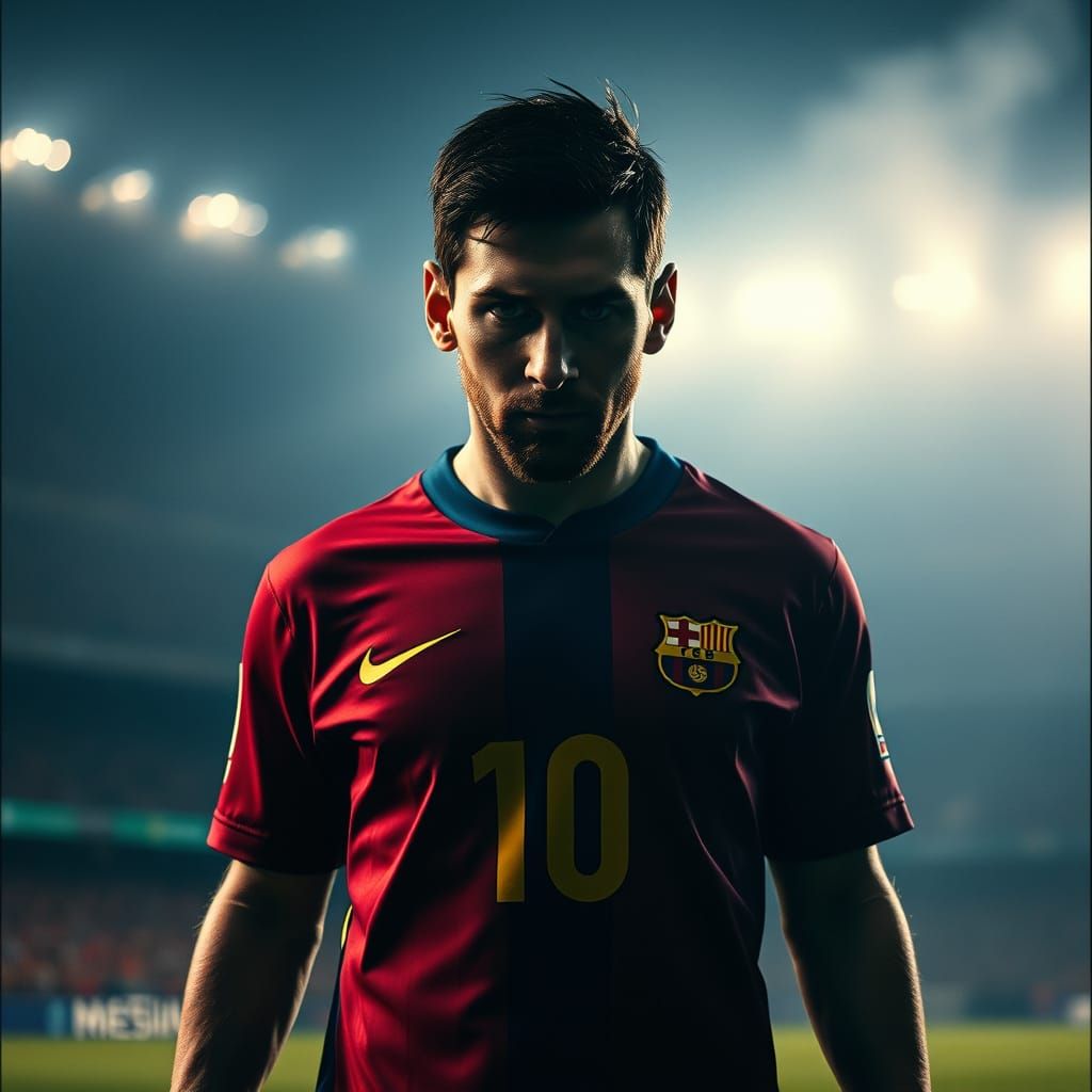 Lionel Messi in Epic Cinematic Pose