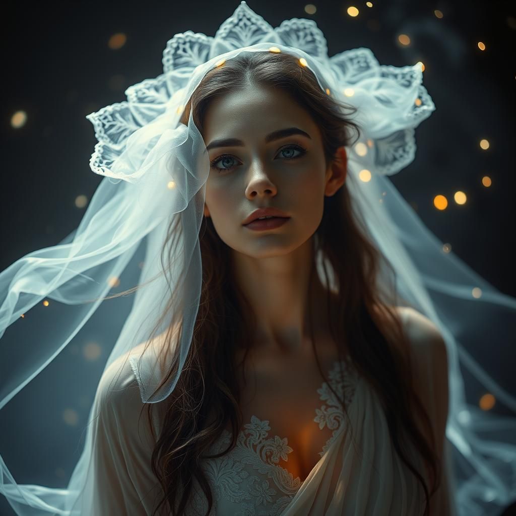 Ethereal Woman Radiating Love in Hyperrealistic Style