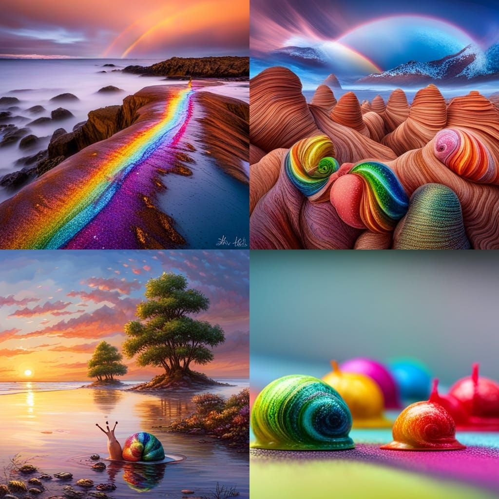 Rainbow Glitter Snails