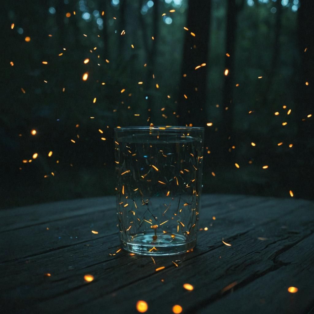 Fireflies Trapped in Glass: Cinematic Still