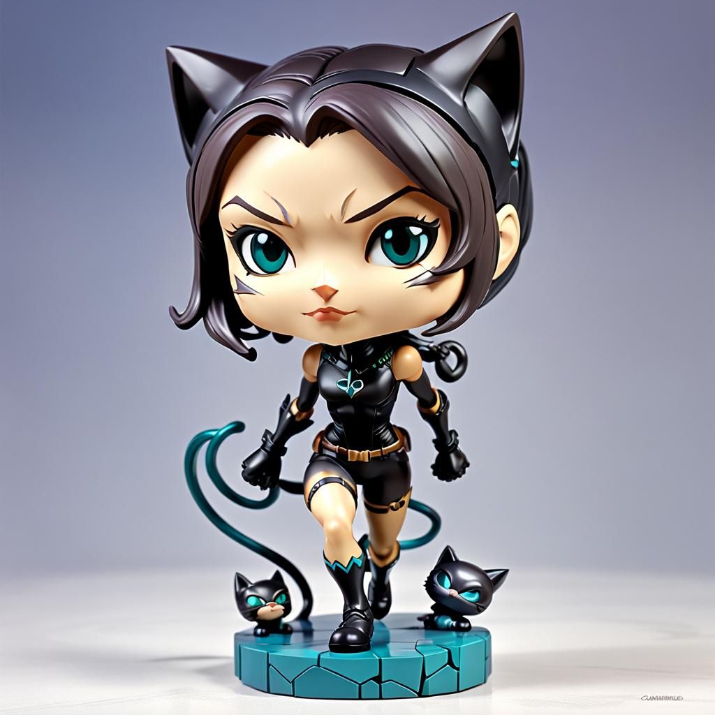 Catwoman Bobblehead Figurine in Anime Style