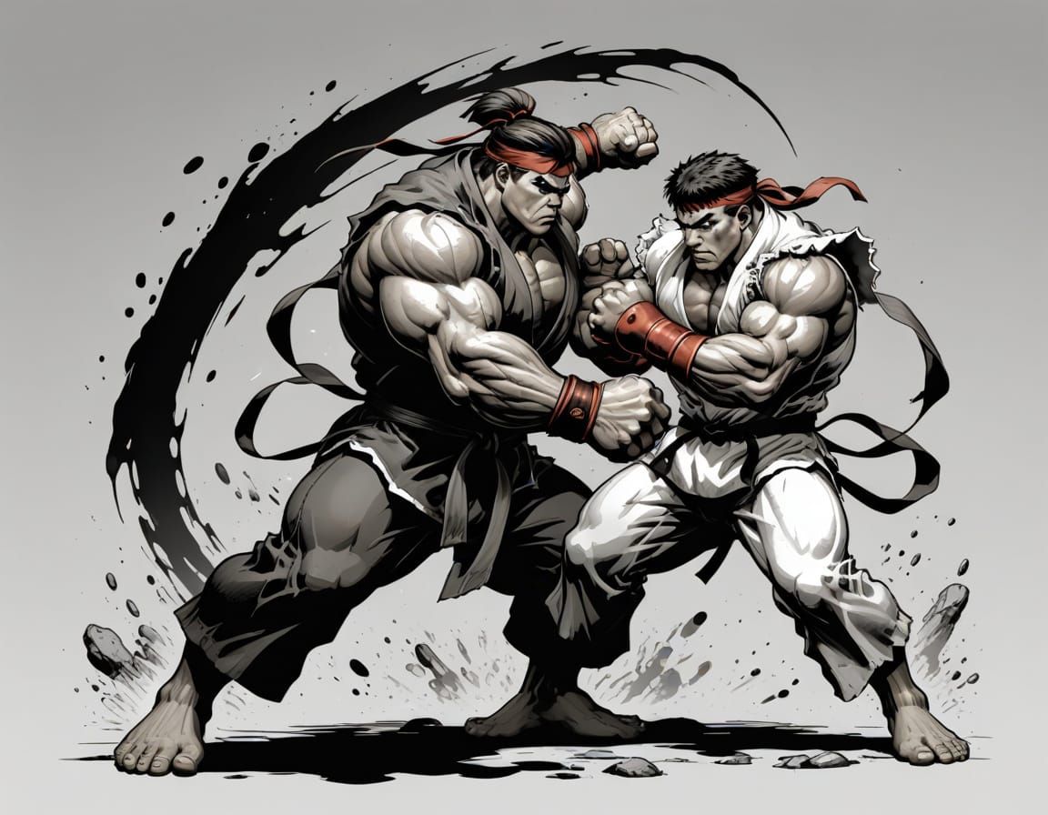 Street Fighter II in Comic Book Style