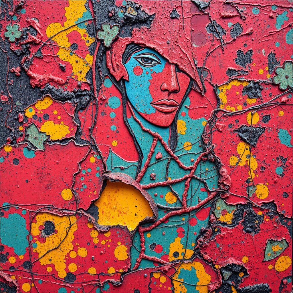 Abstract Corroded Textures in Expressionist Style