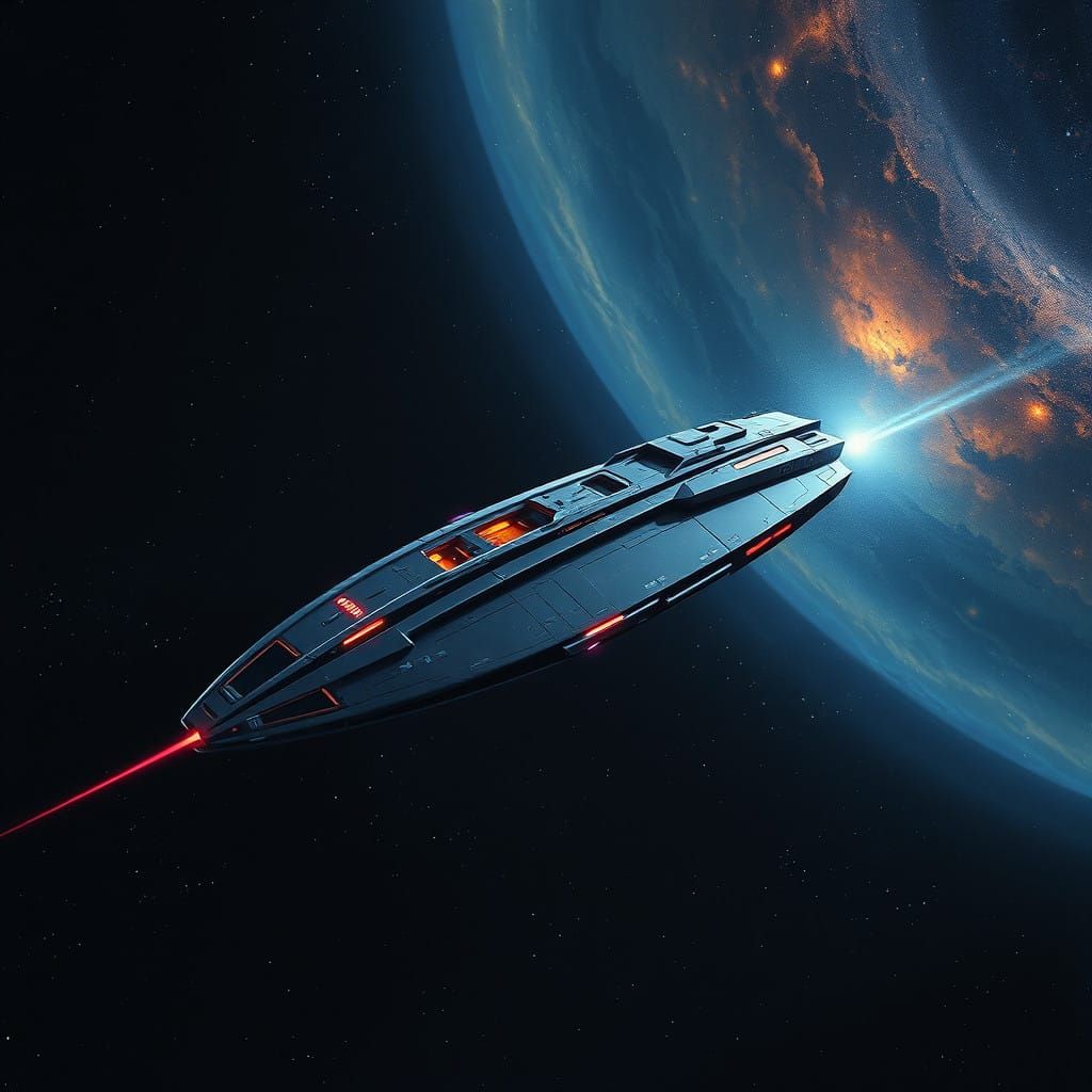 Cyberpunk Deep Space Odyssey in Neon Lights