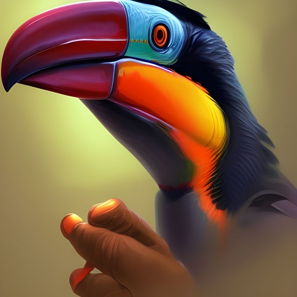 Eldritch Toucan Portrait in Demonic Style