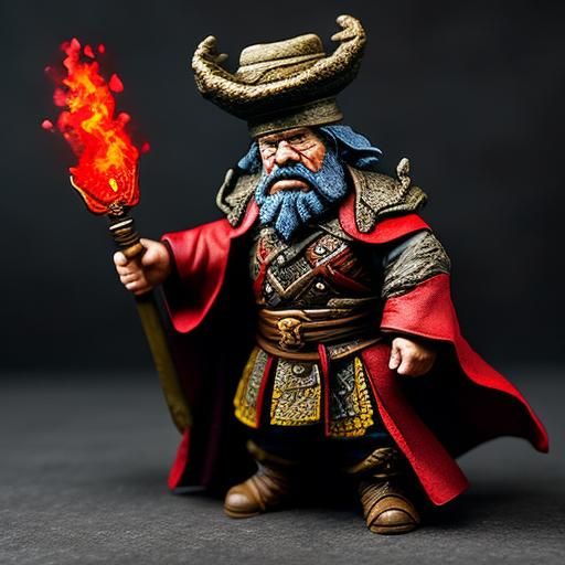 Dwarf Chef on a Quest Fighting a Dragon