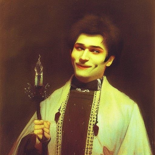 Vampire Lord Portrait in Classical Painting Style