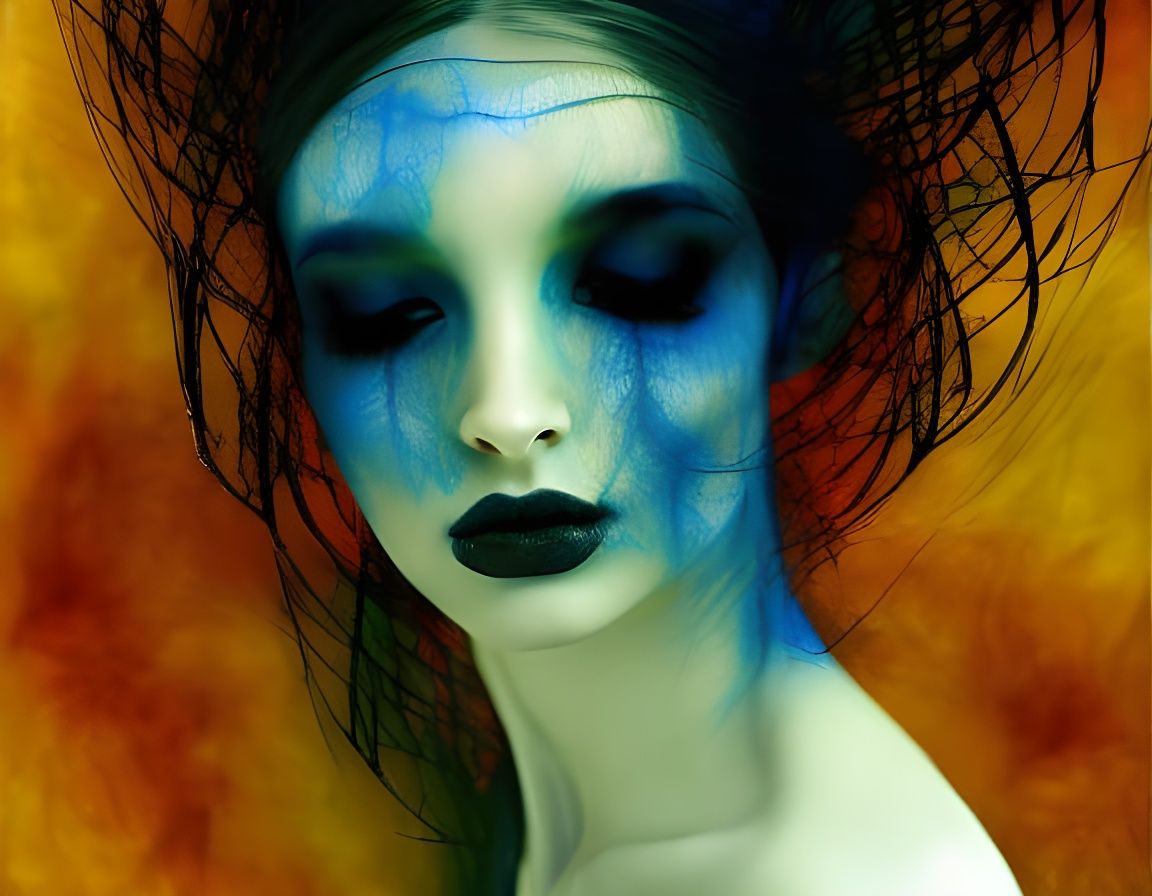 Ethereal Angels Playing with Fire in Acrylic Watercolor