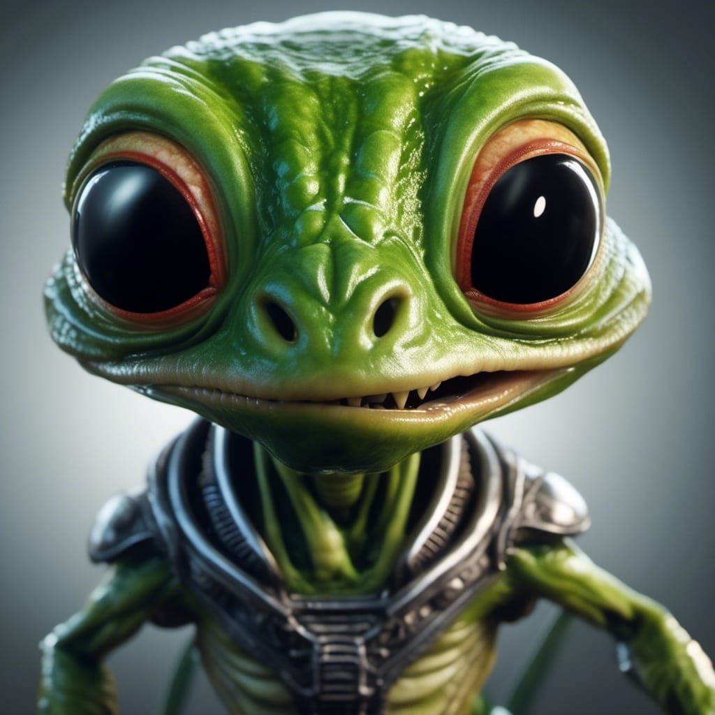 Chibi Xenomorph-Kermit Alien Optical Projection