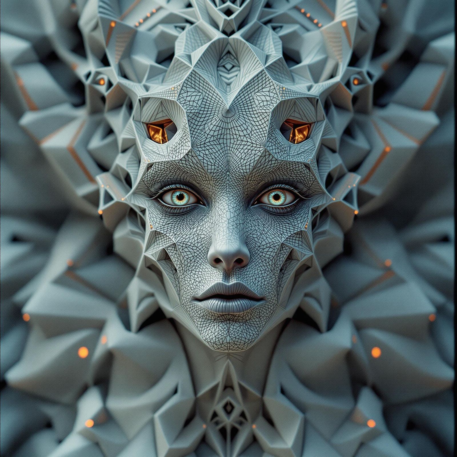 Arcane Avatar Xylos: Fractal Portrait in Film Still