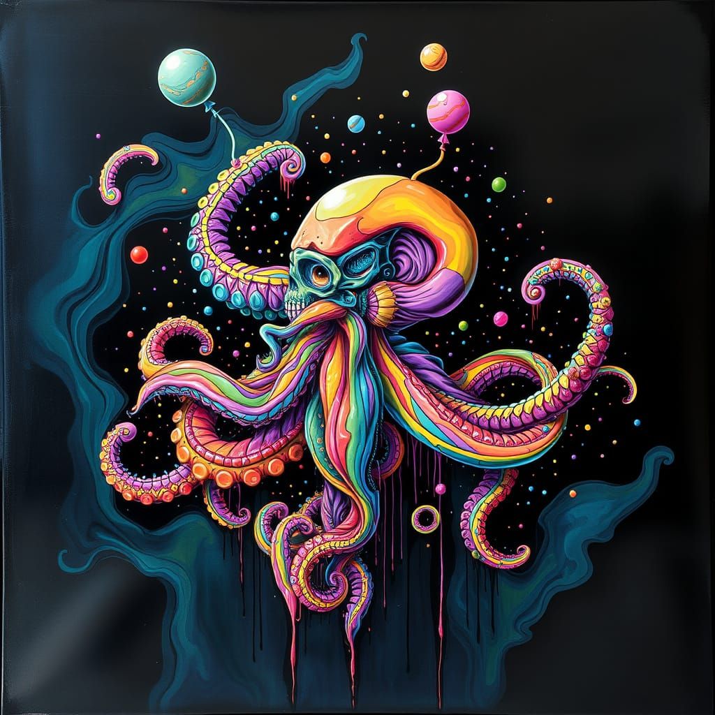 Psychedelic Biomechanical Bodies in Abstract Surreal Art