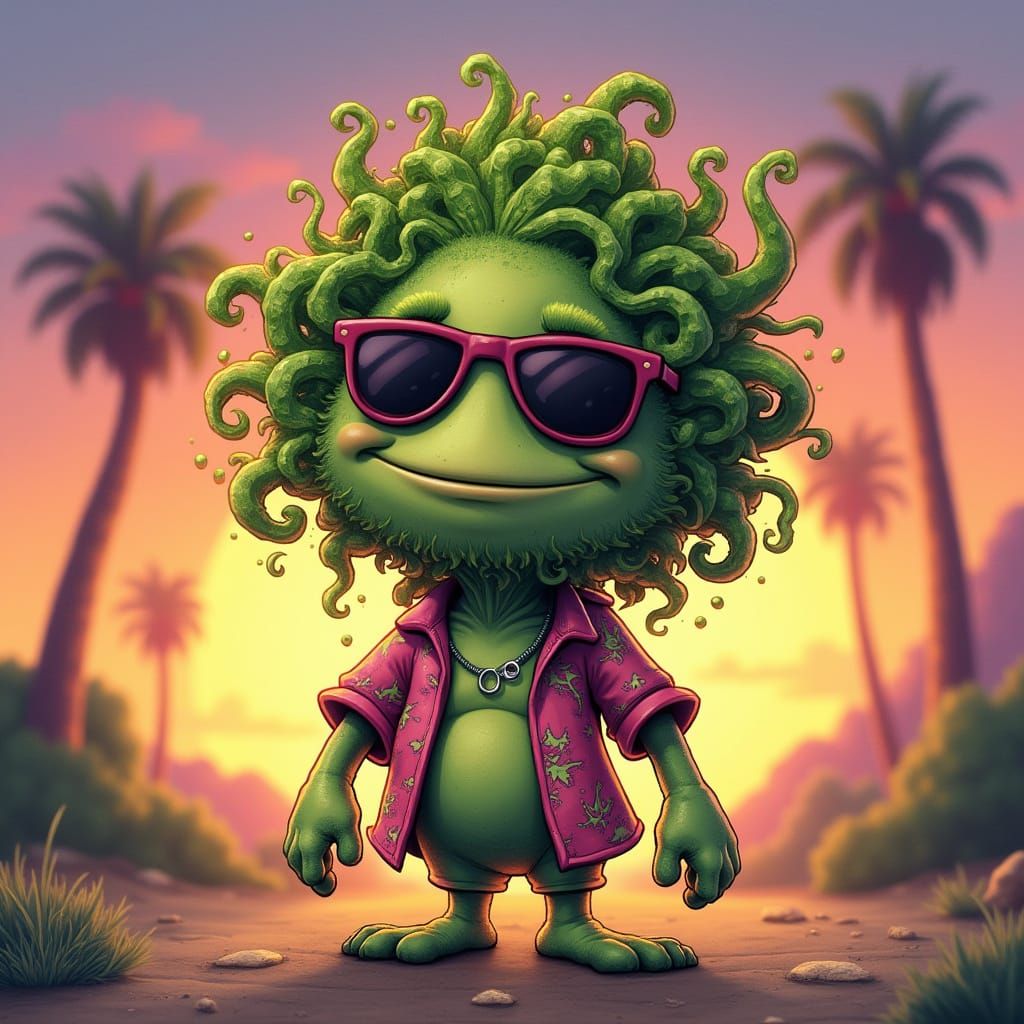 Laid-Back Bud Character in California Vibes